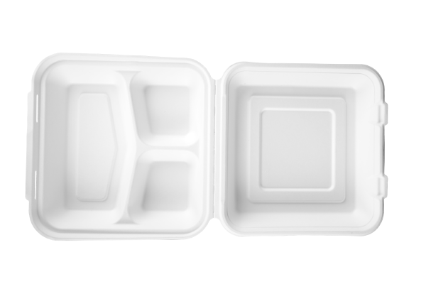 8'' 3-Compartments Bagasse clamshell - 图片 3