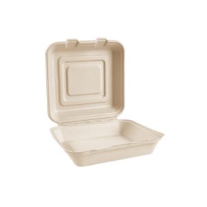 8'' Bagasse Clamshell Box
