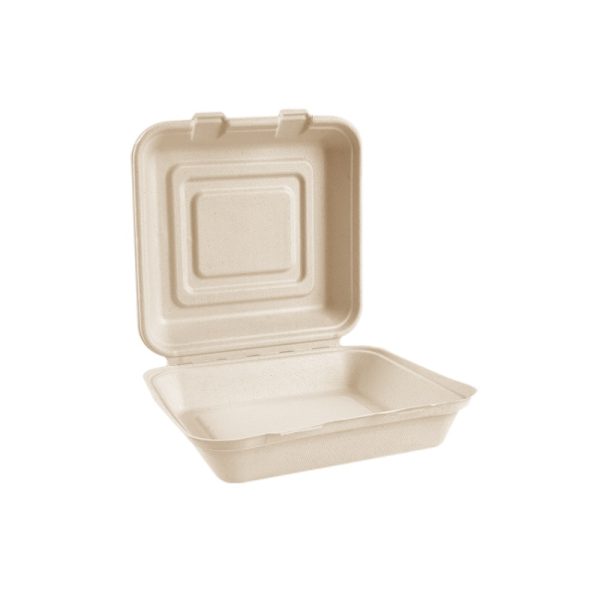 8'' Bagasse Clamshell Box